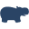 Hippo Blue Icon